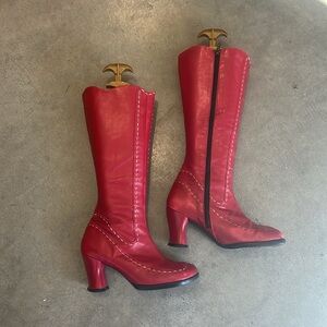 Hi Choice Heart Heel Red Boots
